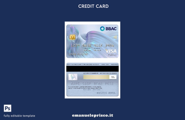 modello di carta platino per visto BBAC per il Libano in stile verificato